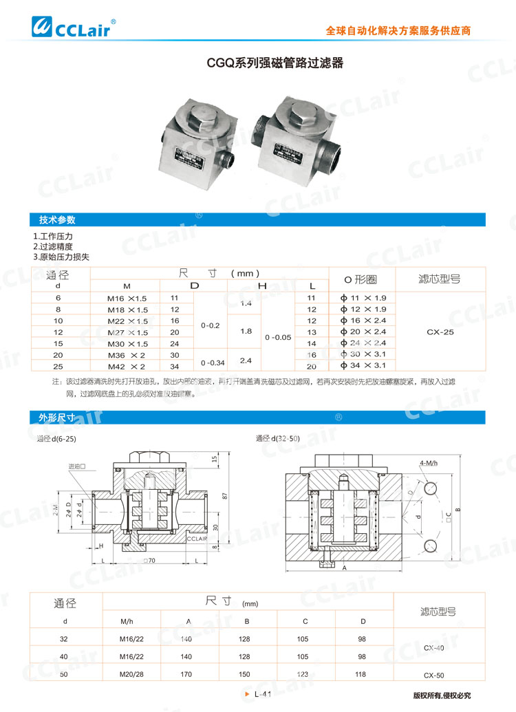 CGQ系列强磁管路过滤器